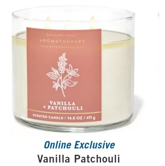 🕯NWT‼️ BBW "Vanilla + Patchouli" 3-wick Candle